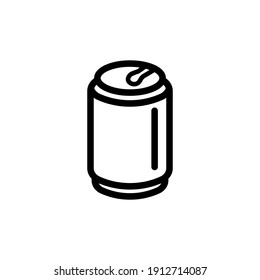 drink can icon vector  line art design editable stroke