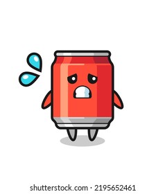 drink can mascot character with afraid gesture , cute style design for t shirt, sticker, logo element