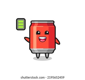 drink can mascot character with energetic gesture , cute style design for t shirt, sticker, logo element