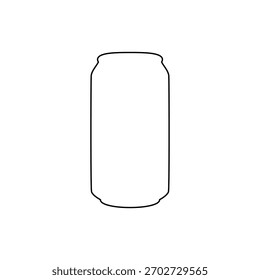 Drink can outline icon vector flat design on white background.