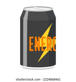 Drink in can vector illustration. Energy and fizzy drink isolated on white background. Beverage, food concept