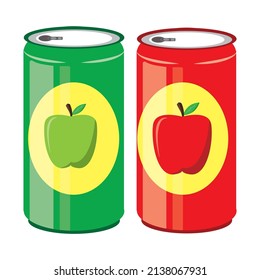 drink canned apple juice vector illustration