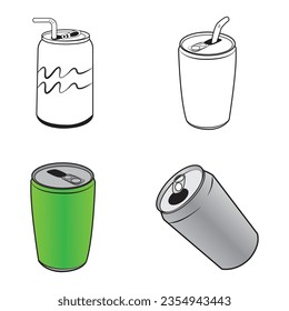 drink cans icon logo vector design template