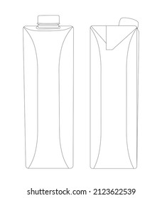 Drink in a carton box vector sketch.