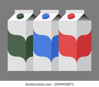 Drink Cartons: vector illustration of drinks cartons with gray background