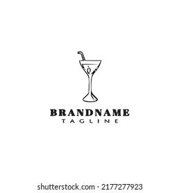 drink cartoon design logo template icon black modern isolated vector illustration
