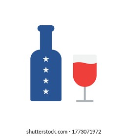 Drink champagne America's flag vector icon illustration