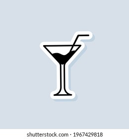 Drink and champagne sticker, logo, icon. Vector. Alcoholic cocktails. Cocktail icon. Vector on isolated background. EPS 10