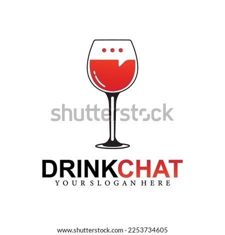 Drink chat logo template design