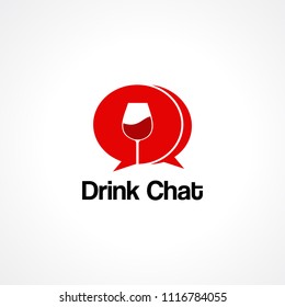 drink chat logo vector, icon, element, and template