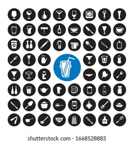 Drink circle icon set Vector