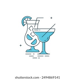 Drink Cocktails Vector Icon Design