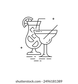 Drink Cocktails Vector Icon Design