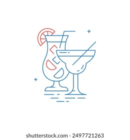 Drink Cocktails Vector Icon Design
