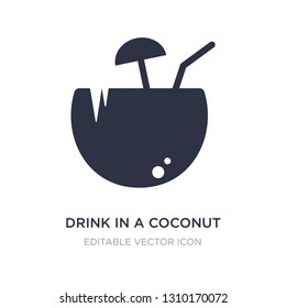 drink in a coconut icon on white background. Simple element illustration from Food concept. drink in a coconut icon symbol design.