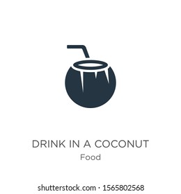 Drink in a coconut icon vector. Trendy flat drink in a coconut icon from food collection isolated on white background. Vector illustration can be used for web and mobile graphic design, logo, eps10