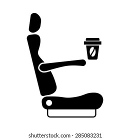 Drink Coffee In Car, Bus, Train, Plane Seat Icon