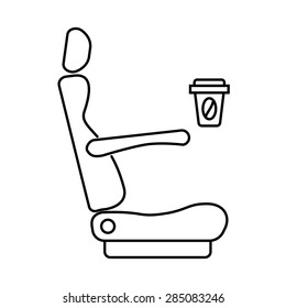 drink coffee in car, bus, train, plane seat icon