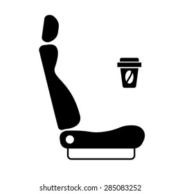 Drink Coffee In Car, Bus, Train, Plane Seat Icon