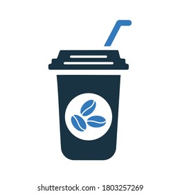 Drink, coffee icon is isolated on a white background