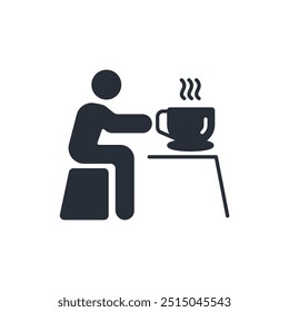 drink coffee icon. vector.Editable stroke.linear style sign for use web design,logo.Symbol illustration.