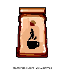drink coffee packaging game pixel art retro vector. bit drink coffee packaging. old vintage illustration