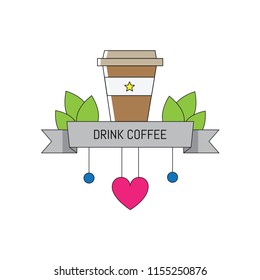 Drink Coffee Vector Illustration Banner Background Eps.10