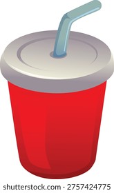 drink cola cup with straw