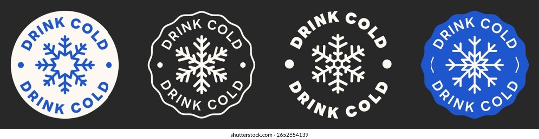 Beba O Sinal De Vetor Frio. Rótulo De Produto Congelado Isolado. Conjunto de Emblemas. Fique Congelado. Ícone Snowflake