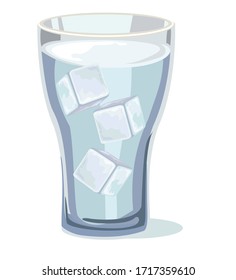 drink cold water ice cubes frozen beverage icon cool crystals science nature dices isolated on white background