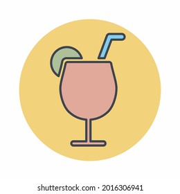 Bebida - Color Mate Style.Curso editable.icono de línea.Símbolo vector.Curso editable