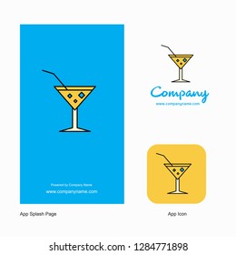 Drink Company Logo App Icon and Splash Page Design. Creative Business App Design Elements