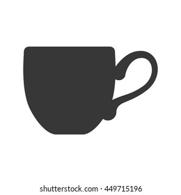 Drink concept represented by coffee mug silhouette icon. Isolated and flat illustration 