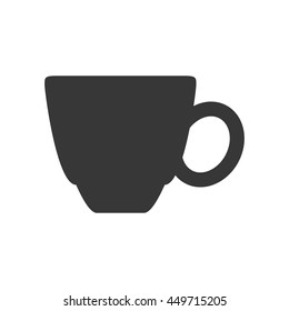 Drink concept represented by coffee mug silhouette icon. Isolated and flat illustration 