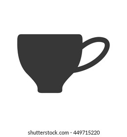Drink concept represented by coffee mug silhouette icon. Isolated and flat illustration 