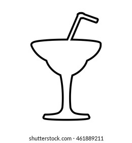 Drink concept represented by glass icon. Isolated and flat illustration