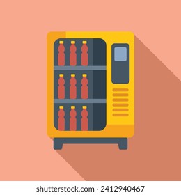 Vector plano del icono de venta del contenedor de bebidas. Máquina para beber. Jugo de suministro