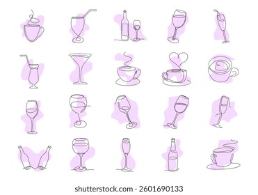 Drink Continous Line Drawing Element