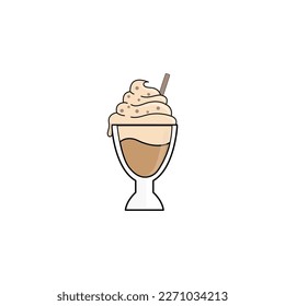 Drink cream vector, cocoa cup dessert chocolate art, winter coffee hot illustration.