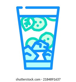 drink with cucumber color icon vector. drink with cucumber sign. isolated symbol illustration