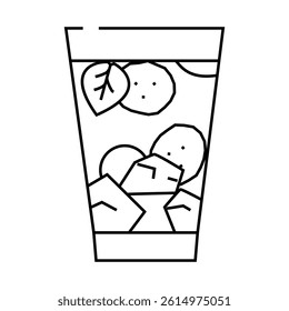 drink with cucumber line icon vector. drink with cucumber sign. isolated contour symbol black illustration