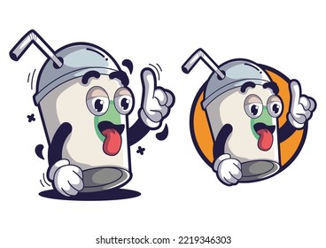Drink cup coffe cartoon characters