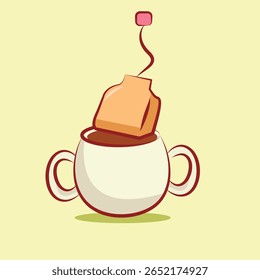 a drink cup full with tea vector design for elements, clipart and sticker