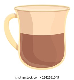 Vector de dibujos animados de iconos de copa de bebida. Café helado. Latte fresco