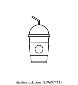 Drink Cup Icon. Coffee Cup Vector Icon in line style design. Drink Cup Symbol. Vector illustration.