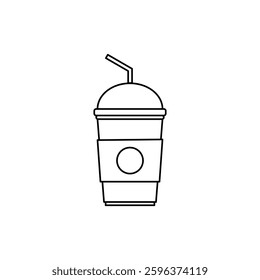 Drink Cup Icon. Coffee Cup Vector Icon in line style design. Drink Cup Symbol. Vector illustration.