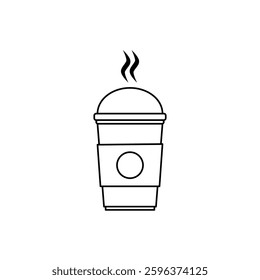 Drink Cup Icon. Coffee Cup Vector Icon in line style design. Drink Cup Symbol. Vector illustration.