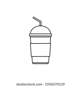Drink Cup Icon. Coffee Cup Vector Icon in line style design. Drink Cup Symbol. Vector illustration.