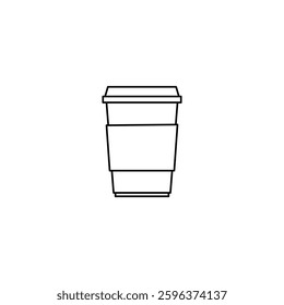 Drink Cup Icon. Coffee Cup Vector Icon in line style design. Drink Cup Symbol. Vector illustration.