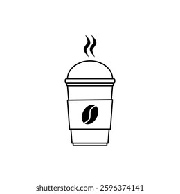 Drink Cup Icon. Coffee Cup Vector Icon in line style design. Drink Cup Symbol. Vector illustration.